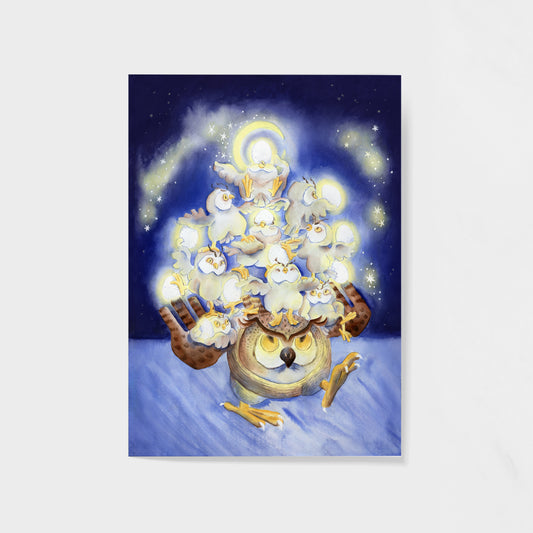 owl stack  | 5x7 Giclée Art Print