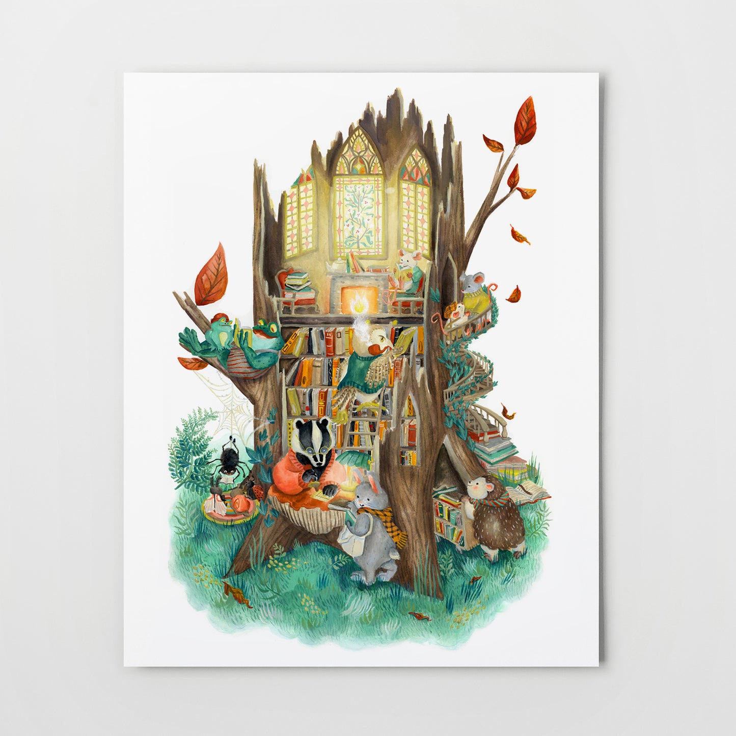 tree stump library | Giclée Art Print