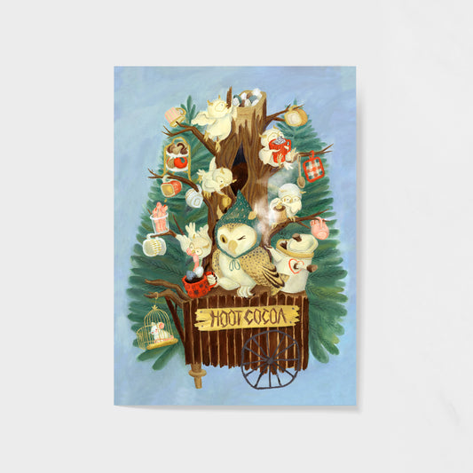 hoot cocoa | 5x7 Art Print