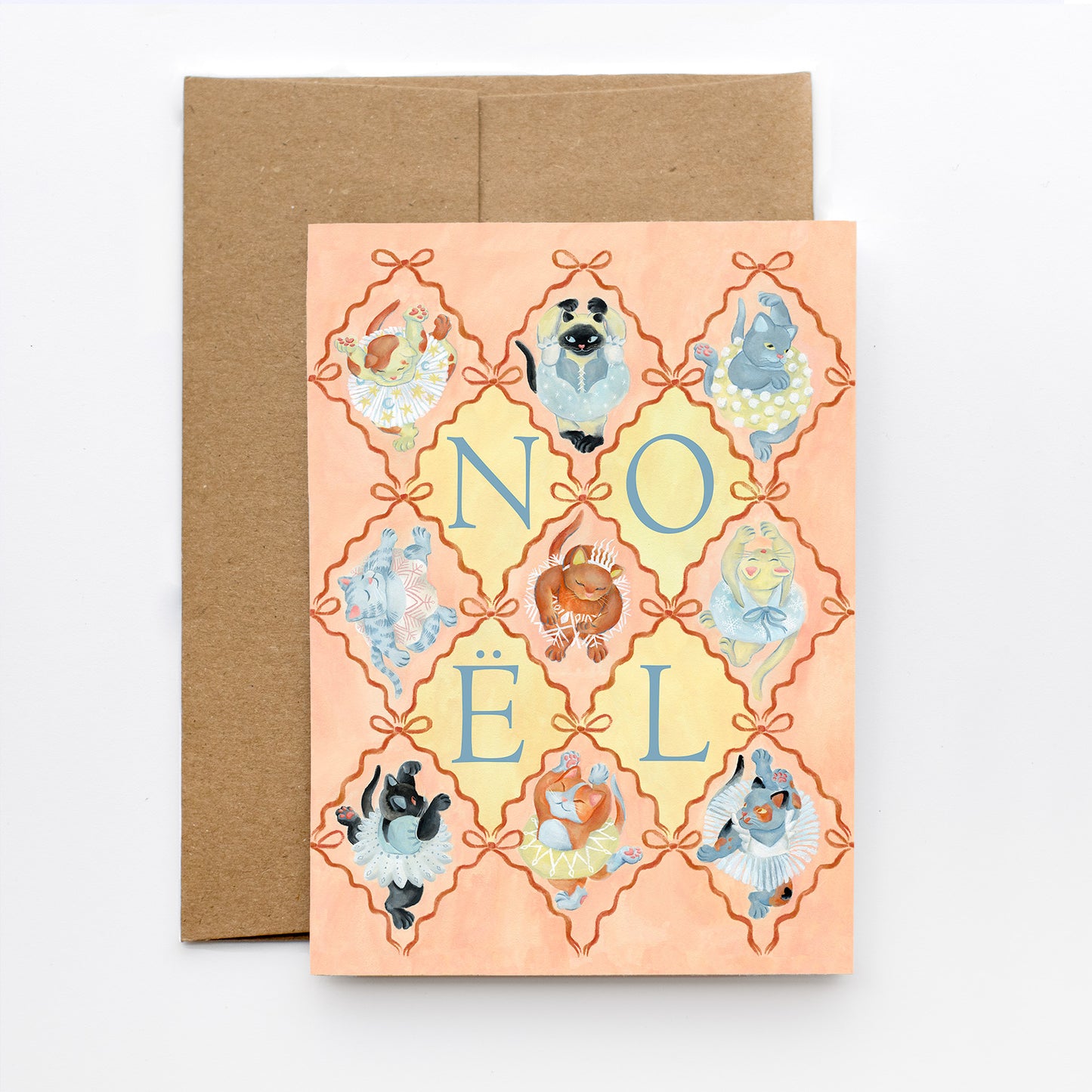 noel cats | Holiday Card + Envelope