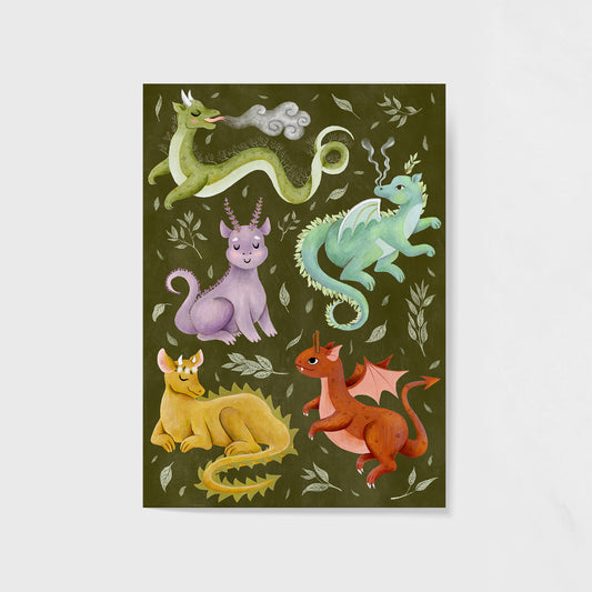 herb dragons | 5x7 Giclée Art Print