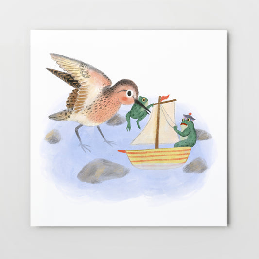 sandpiper snatch | 8x8 Square Art Print