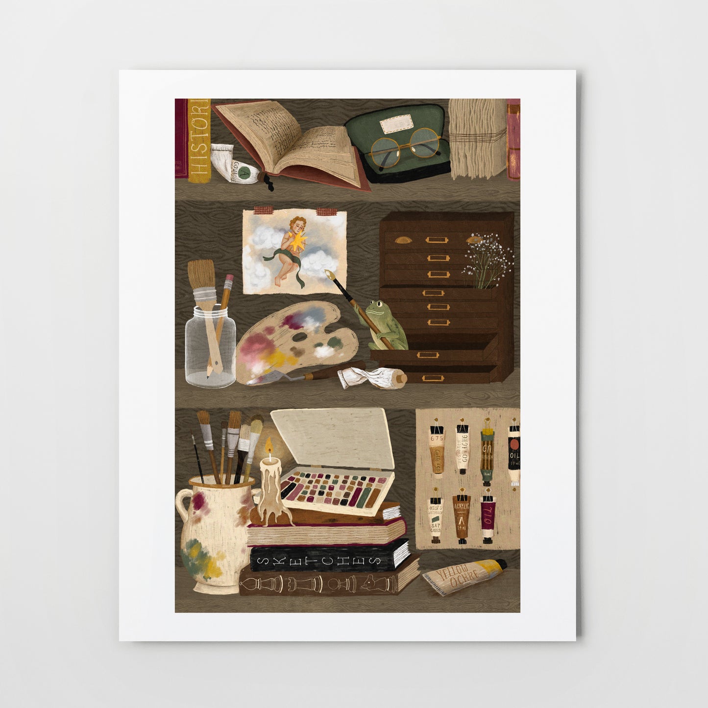 artist's bookshelf | Giclée Art Print