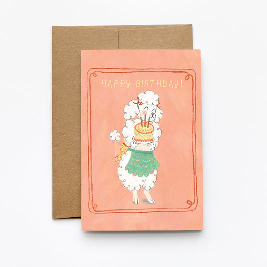 poodle cake | Birthday Card + Envelope