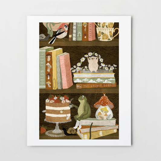 cottage bookshelf | Giclée Art Print