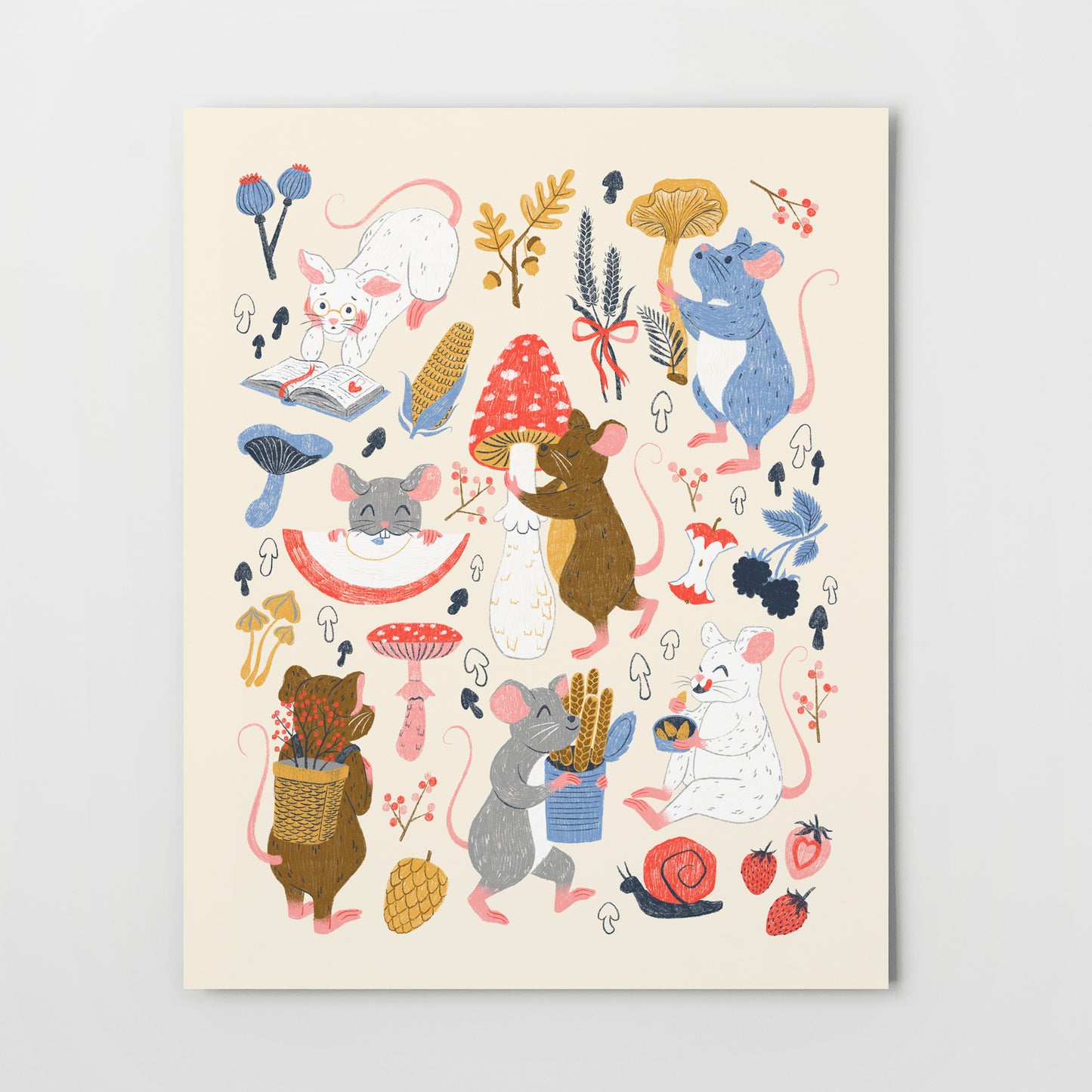 field mice foraging | Giclée Art Print