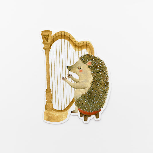 hedgehog harpist sticker