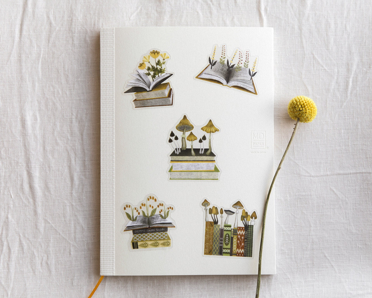 botanical books vinyl sticker set