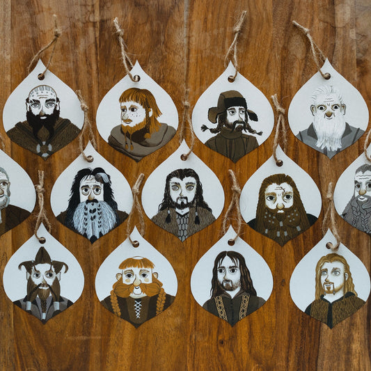 The Hobbit printable Christmas ornaments | 13 dwarves