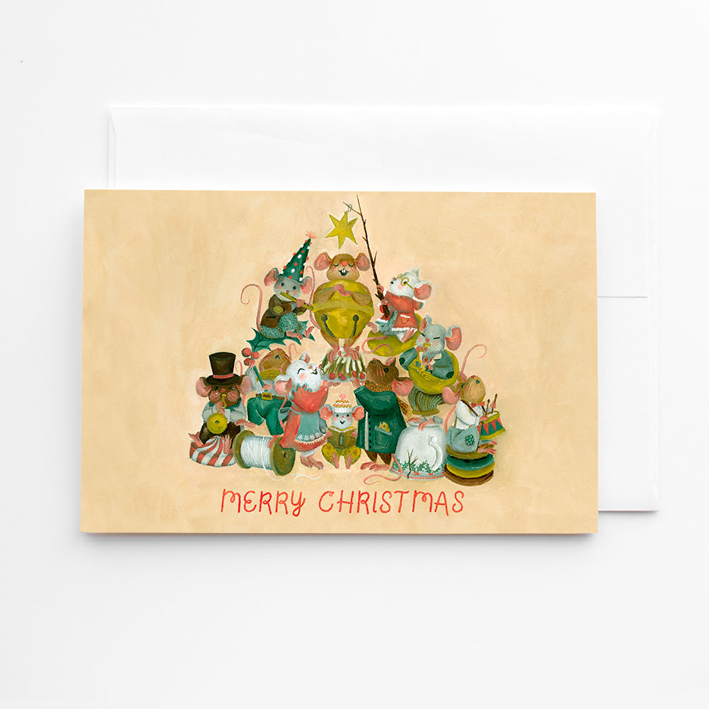 mousy carollers | Holiday Card + Envelope