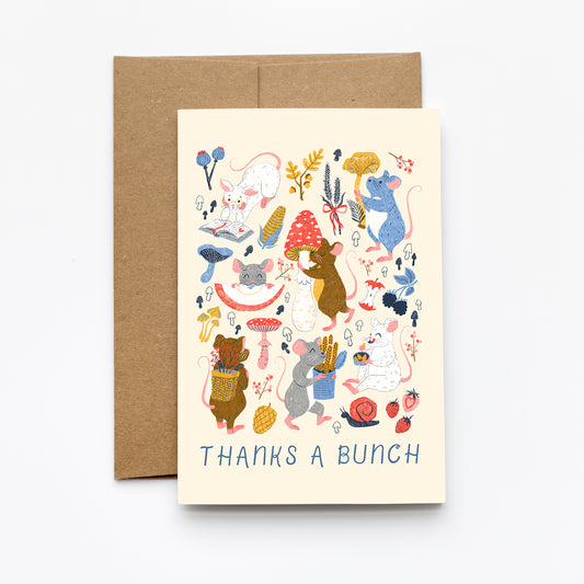 field mice foragers | Thank You Card + Envelope